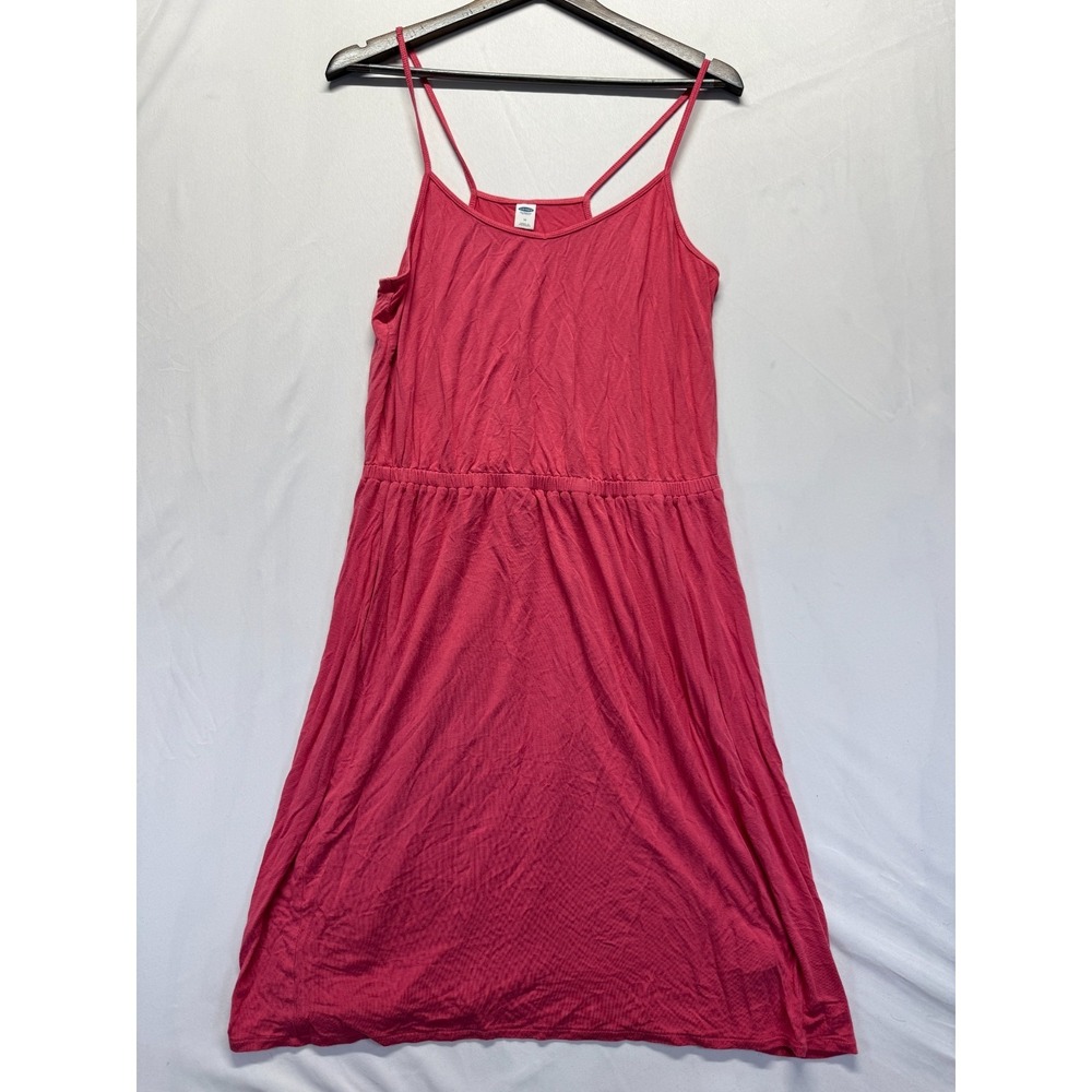 Old Navy Camisole Dress Womens Medium Pink Rayon Empire Waist Spaghetti Straps